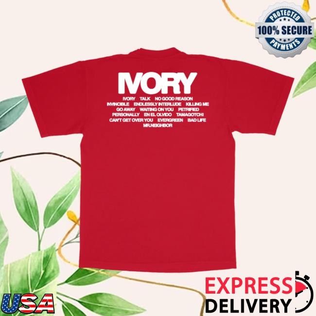 Omar Apollo Merch Ivory Grid Red Tee Shirt Official Omar Apollo Merch Ivory Grid Red Tee Shirt