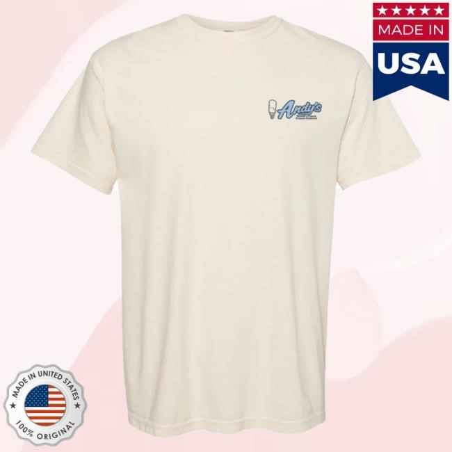 Official Andy's Frozen Custard Merch Andy's Comfort Colors Hugh New Shirt -Ivory