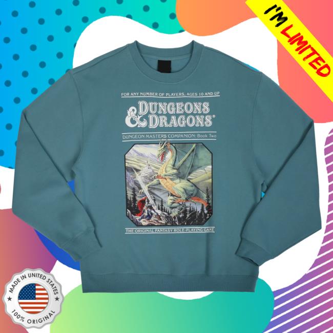 Official Heroes And Villains Clothing Store Merch Dungeons & Dragons Companion: Book 2 Box Art Crew neck Sweatshirt HeroesandVillains