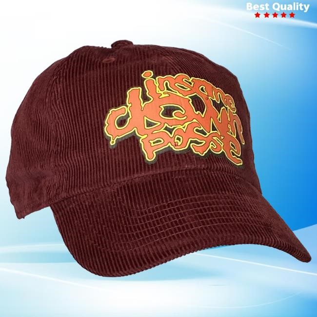 Official Icp Merch Clothing Store Insane Clown Posse "Stack Logo" Corduroy Dad Cap In Burgundy Official Icp Merch Clothing Store Insane Clown Posse "Stack Logo" Corduroy Dad Cap In Burgundy