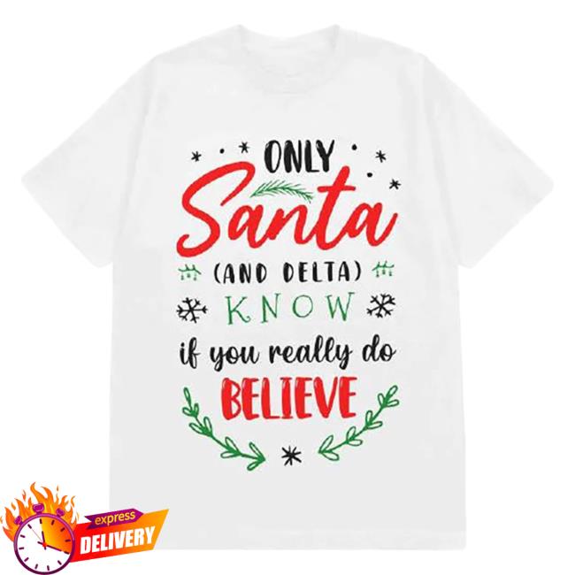 Official Merch Bar Delta Goodrem Only Santa (And Delta) Know If You Really Believe Tees White MerchBar