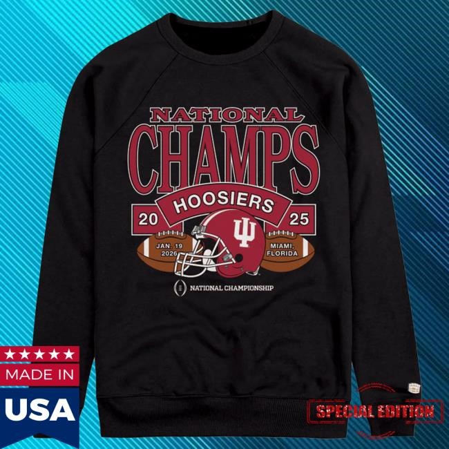 Official Indiana Hoosiers NCAA Football NCAA Champs Crewneck 2026 Warm Indiana Hoosiers 2025 CFP National Champs Crewneck Homefield