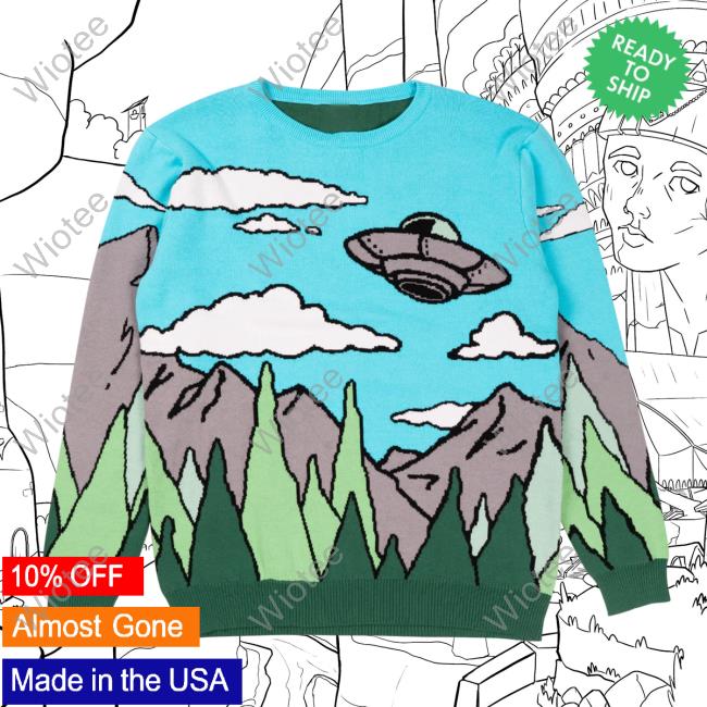 Official Elvis The Alien Ayylien Clothing UFO Knit Hoodie