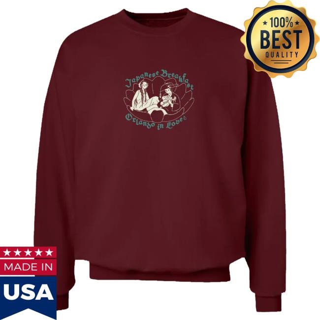 Official Japanese Breakfast Merch Store Japanese Breakfast Orlando in Love Burgundy Crewneck JapaneseBreakfast Official Japanese Breakfast Merch Store Japanese Breakfast Orlando in Love Burgundy Sweatshirts JapaneseBreakfast
