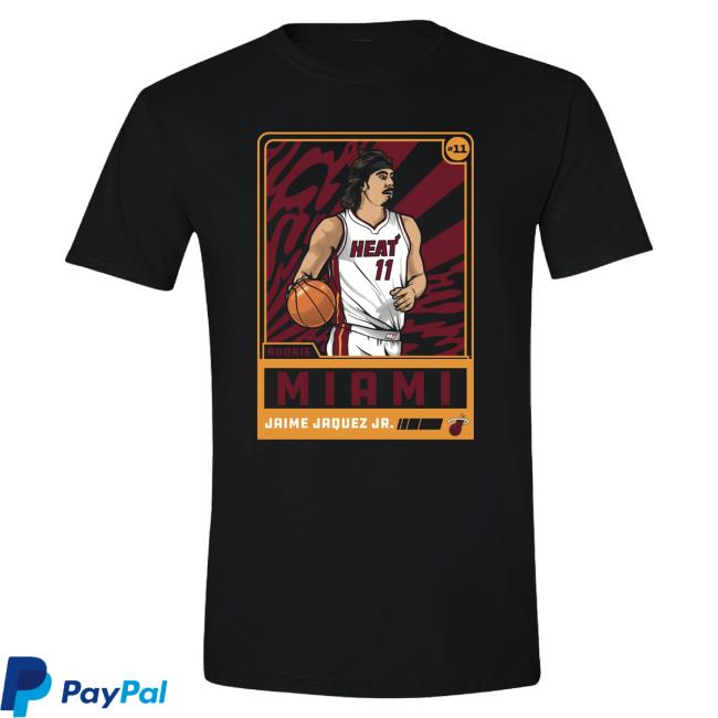 Official Miami Heat Shop Store Merch Jaime Jaquez Jr. Miami Heat Rookie Card Popover Shirt