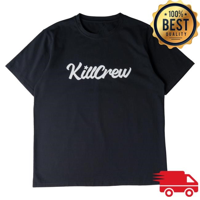 Official Kill Crew Apparel Clothing "Script" Attractive Shirt - Black / White KillCrew Shop