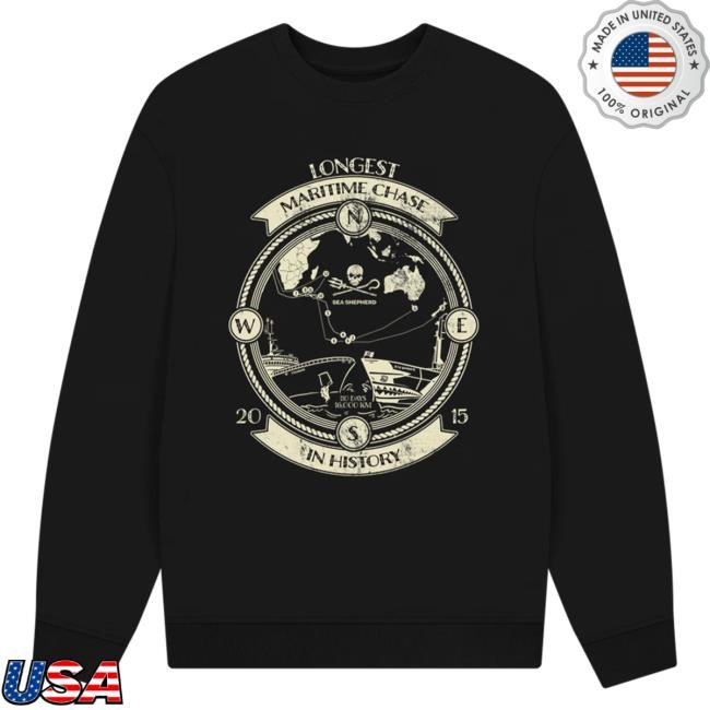 Official Sea Shepherd Store Maritime Chase Unisex New Shirt Official Sea Shepherd Store Maritime Chase Men's Oversized Crew neck Sweatshirt