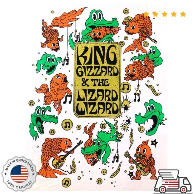 Official Doom Records Merch Store Shop King Gizzard and The Lizard Wizard Fishie Hooks Shirt 2024