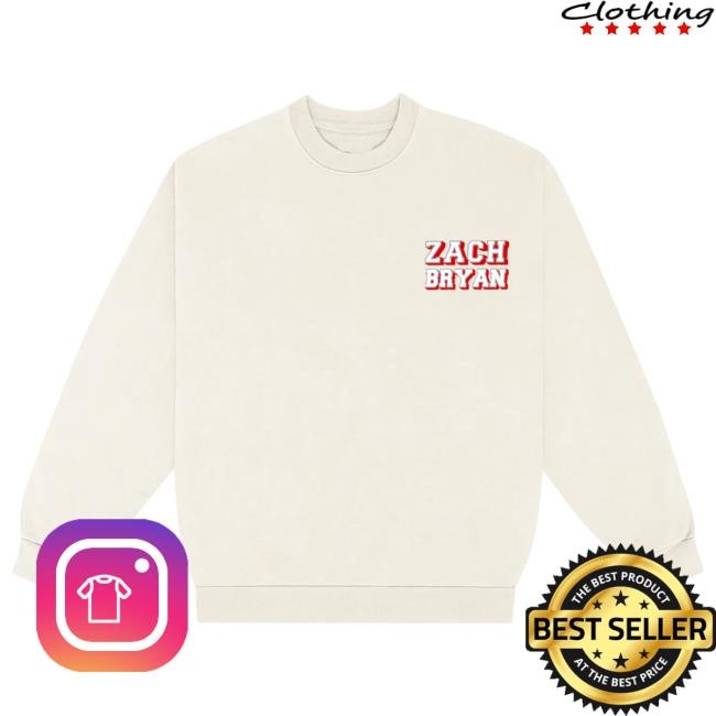 Official Zach Bryan Merch Shop American Heartbreak Crew Neck Sweatshirt (2023 Tour)