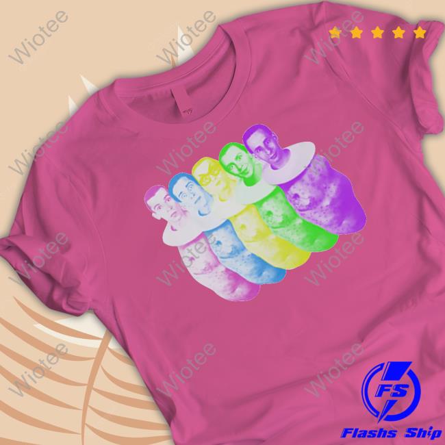 Official Colorful Devo Spuds Shirt Official Devo Merchandise Colorful Devo Spuds White Tee Shirt