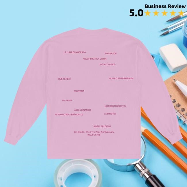 Sin Miedo Anniversary Pink Long Sleeve Hot Shirt Kali Uchis | Kali Uchis Official | Alternative Pop & R&B Artist Tee Sin Miedo Anniversary Pink Long Sleeve Shirts Kali Uchis | Kali Uchis Official | Alternative Pop & R&B Artist Tee