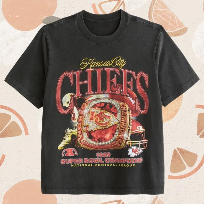Official Abercrombie And Fitch Merch Kansas City Chiefs Vintage-Inspired Graphic Tshirt NFL by Abercrombie