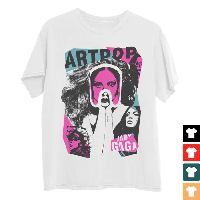 Official Interscope Records Lady Gaga Merch Store Artpop Collage White Shirt New LadyGaga Apparel Clothing Shop