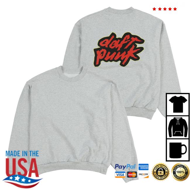 Official Daft Punk Merch Store Classic Daft Punk Logo Grey Hoody