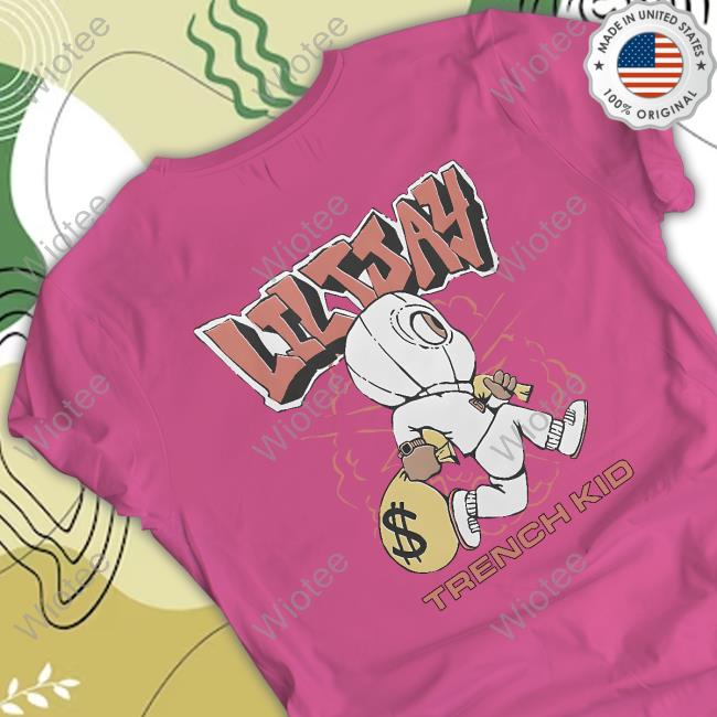 Lil Tjay Cartoon Trench Kid White Tee Lil Tjay Merch Cartoon Trench Kid White T Shirts