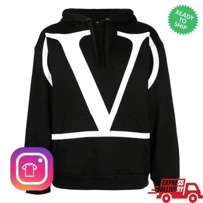 Official Plug Station Uk Valentino V Logo Hoody