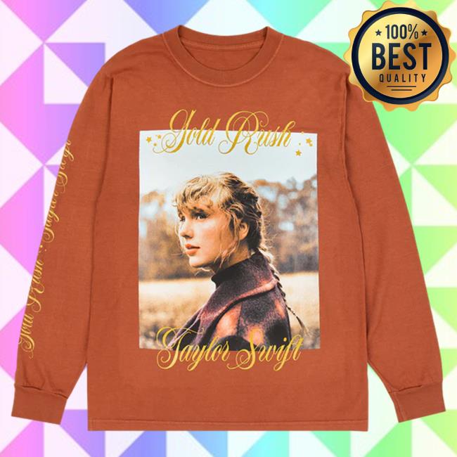 Official Taylor Swift Merch Store evermore Gold Rush Long Sleeve T-Shirt TaylorSwift Apparel Clothing Shop