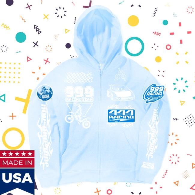 Official Juice Wrld | 999 Club Merch Shop | Goodbye Sky Race Zip Hoody | 999Club Clothing Apparel