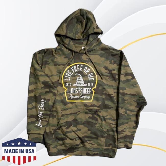 Official Live Free Or Die Green Camo Hoody