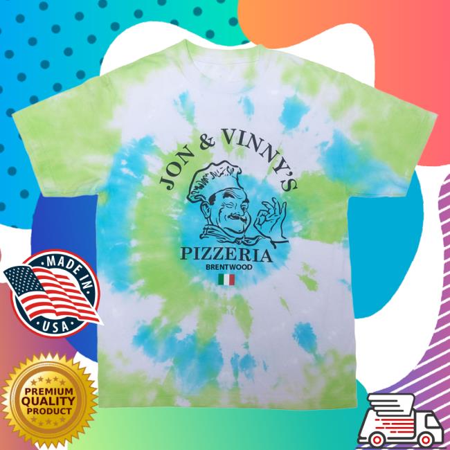 Jon And Vinny's OG Pizza Man Tee Brentwood Tie Dye New Shirt Jonandvinnys