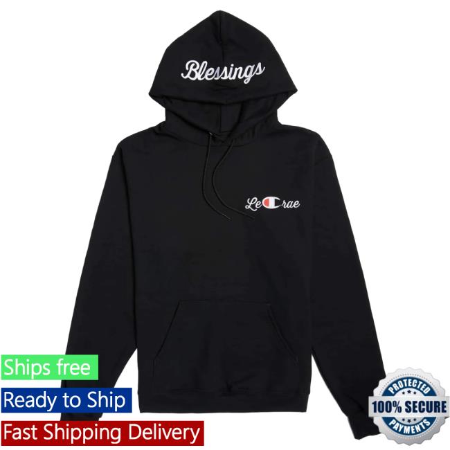 Official Merch Bar Lecrae Store Blessings Champion Hoodies Black MerchBar