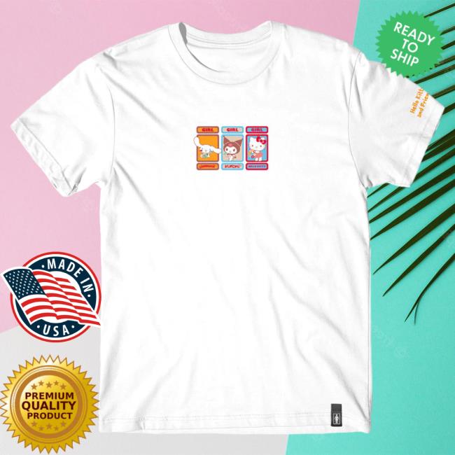 Official Sanrio Apparel Clothing Kuromi Merch Hello Kitty And Friends X Girl White Trio T-Shirt (Woodland Wonder) Sanrio Shop Store