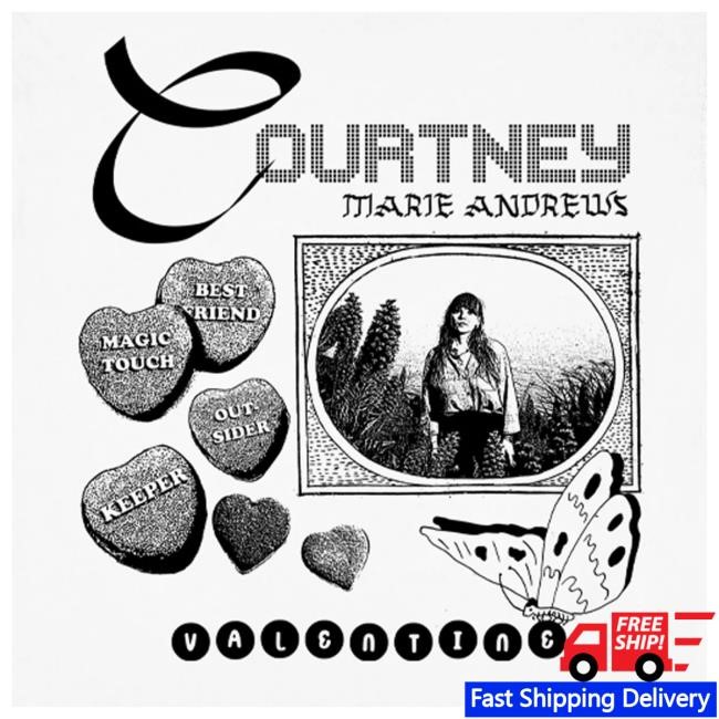 Official Hellomerch Courtney Marie Andrews Valentine Graphite Tees Hello Merch