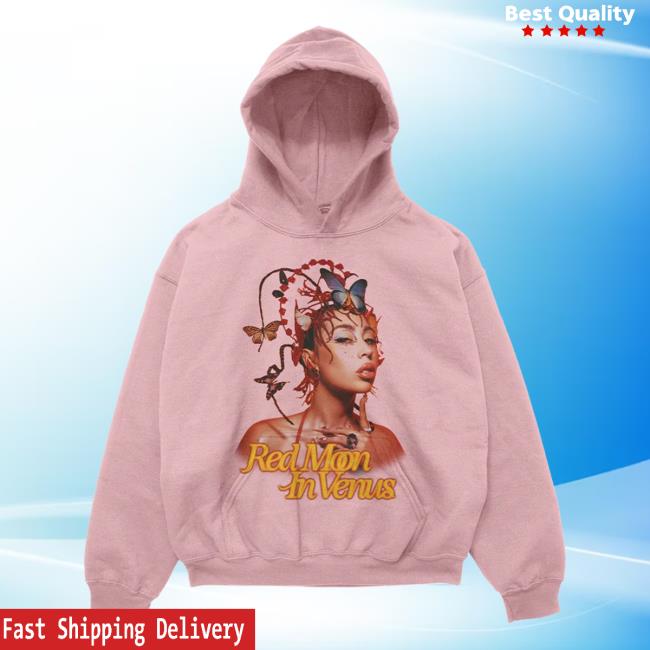 Official Kali Uchis Merch Store Kali Uchis Pink Red Moon In Venus Anniversary Crewneck Kali Uchis Clothing Shop KaliUchis ShopKaliUchis