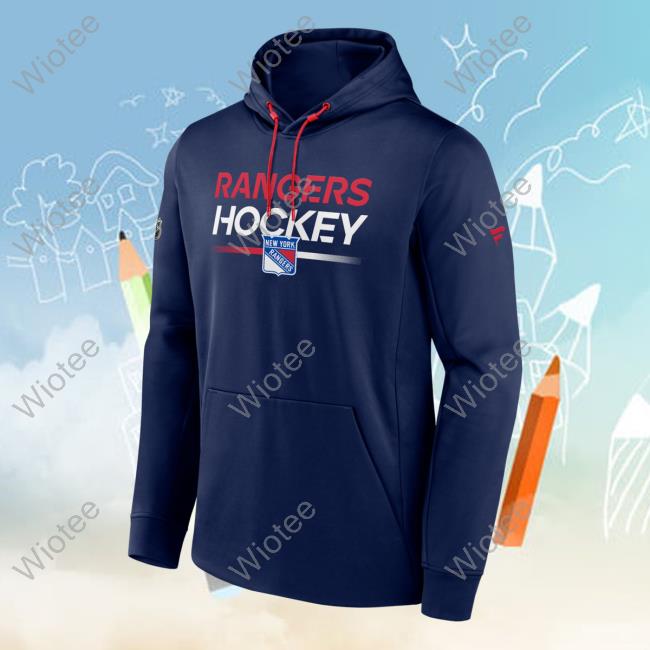 New York Rangers Fanatics Branded Authentic Pro Pullover Crewneck Sweatshirt - Navy