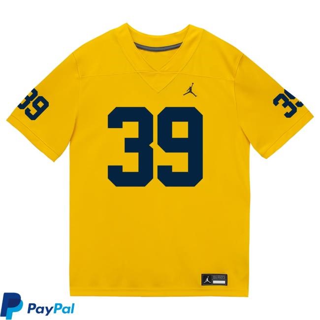 The M Den Michigan Wolverines #39 Joe Taylor Student Athlete Maize Football Jersey Shirts