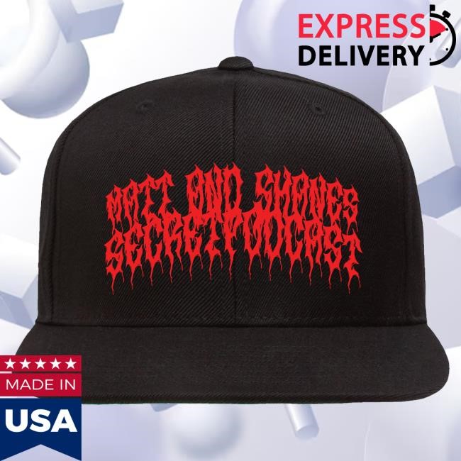MSSP Metal Cap Black Hat w Red Letters | Matt and Shane's Secret Podcast MSSP Metal Hat Black Hat w Red Letters | Matt and Shane's Secret Podcast