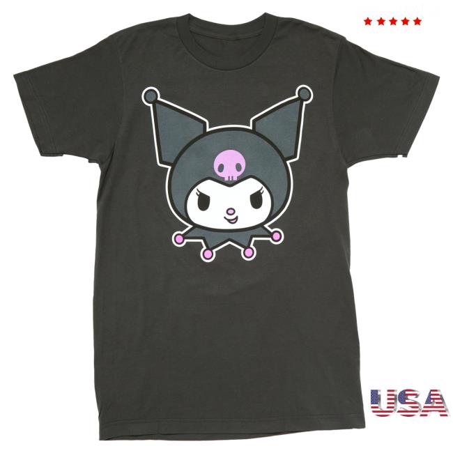 Official Sanrio Apparel Clothing Kuromi Merch Kuromi Sanrio Original Front & Back Tee Sanrio Shop Store