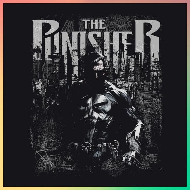Official Heroes And Villains Marvel The Punisher NYC Skyline Hood Official Heroes And Villains Marvel The Punisher NYC Skyline Hoodie