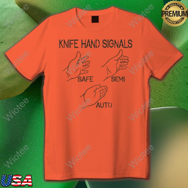 Official Ryan Mcbeth Merch Knife Hand Signals Safe-Semi-Auto Long Sleeve T Shirt Bunkerbranding