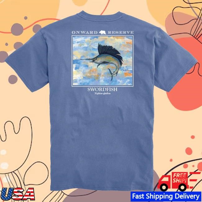 Onward Reserve Graphic Swordfish Tee Washed Blue