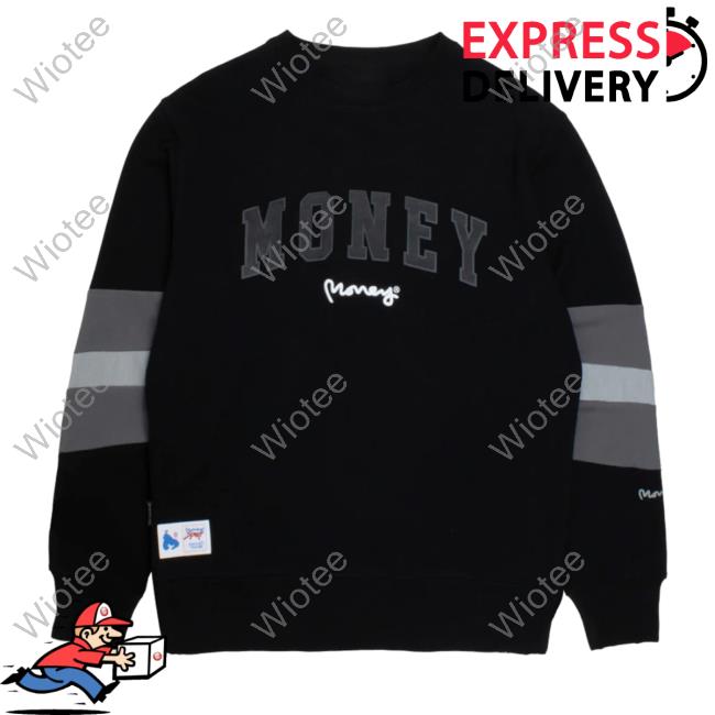 Official Money Clothing Money State Stripe Crew neck Sweatshirt Black