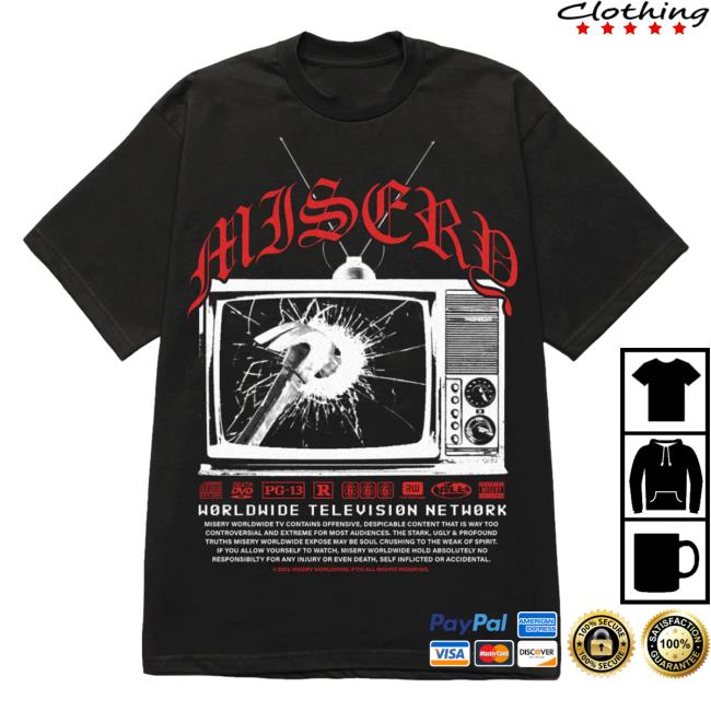 Official Misery Worldwide Network Graphic Print Black Shirt