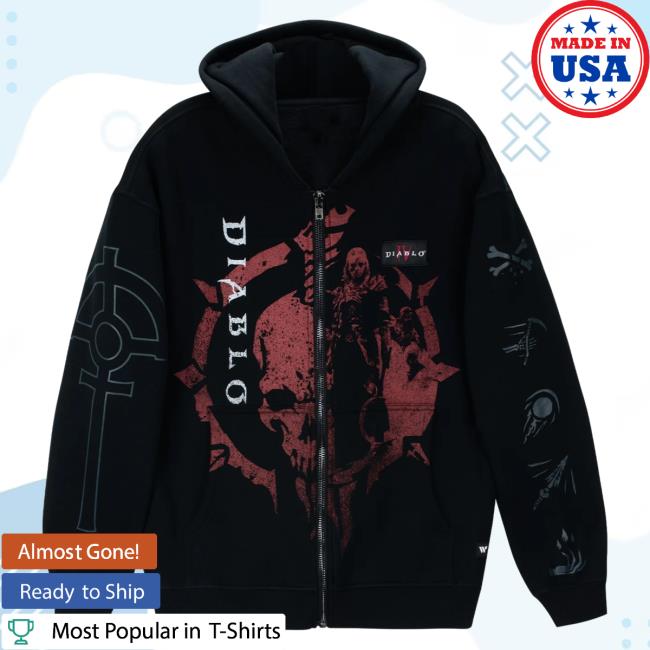 Official Blizzard Merch Store Diablo Iv Necromancer Zip-Up Hoodie