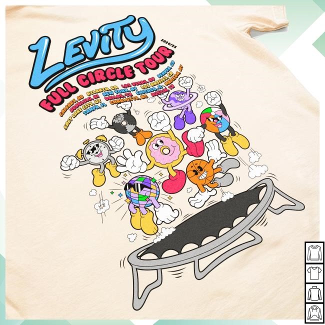 Official Kt8 Merch Store Levity - Full Circle Trampoline Tee - Ivory Shirt New