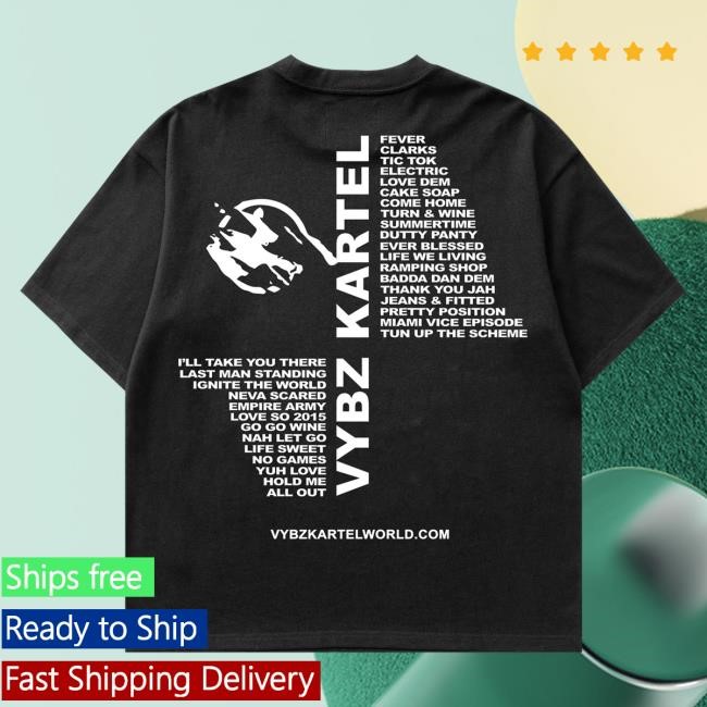 Official Vybz Kartel Merch Store Last Man Standing Shirts