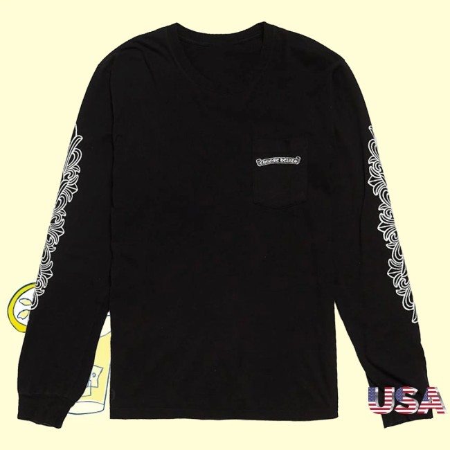 Black Classic Logo Purple Back Printed LS Tee