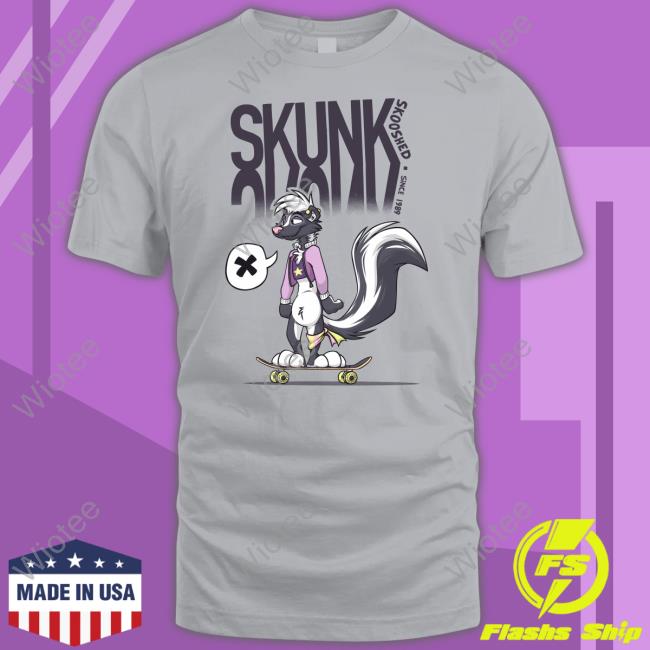 Skate Skunk Skooshed Since1989 T Shirt Official Skooshed Merch Skate Skunk Shirt
