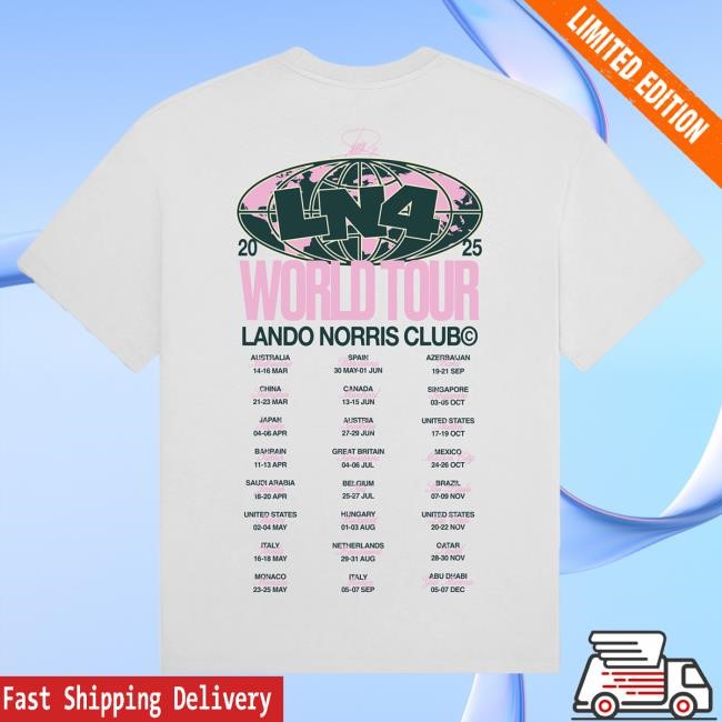 Official Lando Norris Merch Store Shop World Tour Tees - Black Official Lando Norris Merch Store Shop World Tour New Shirt - Black