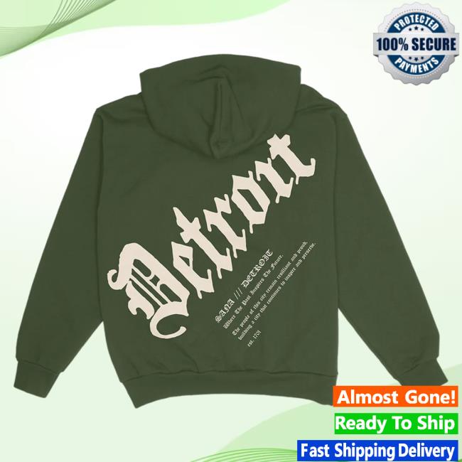 Official Sana Detroit Red Wings Sana Detroit Diag Detroit Crew neck Sweatshirt - Army