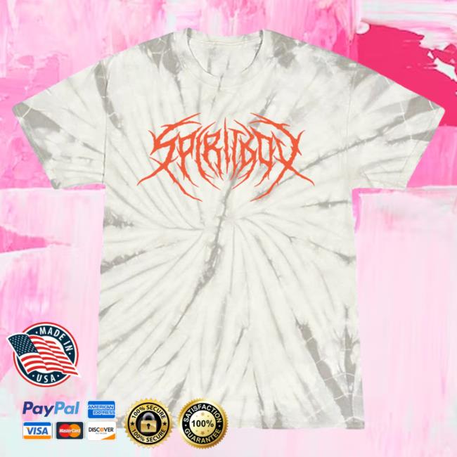 Official Spiritbox Merch Death Metal Logo Spider Grey Tie Dye Shirt