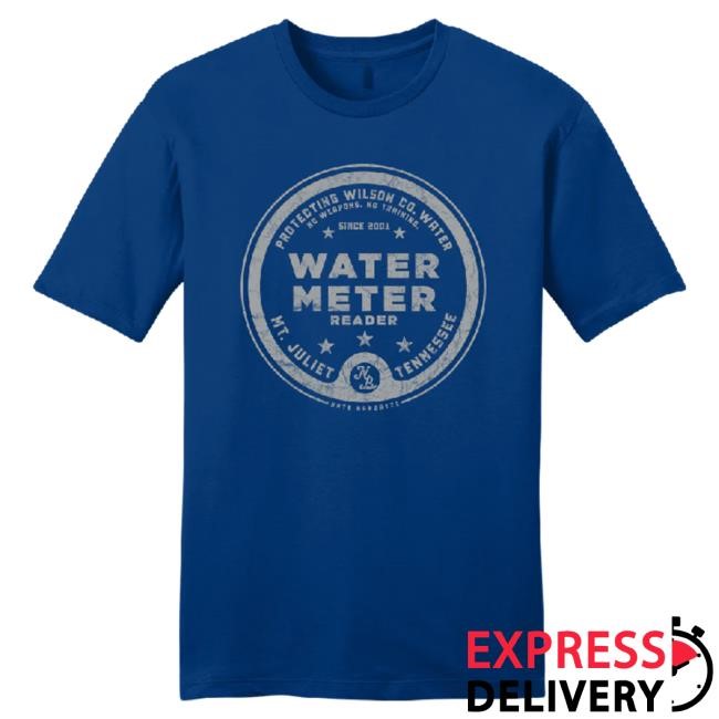 Official Nate Bargatze Merch Water Meter Reader Deep Royal Top Shirt