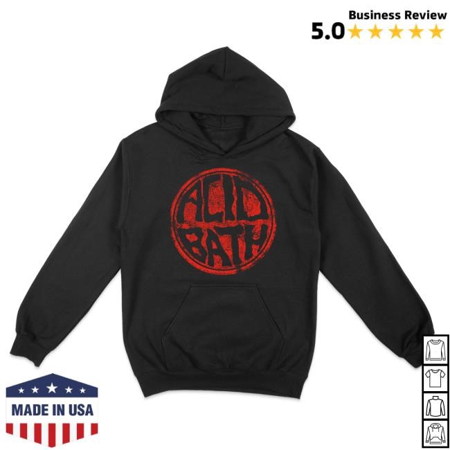 Official Acid Bath Worn 'N Torn Logo Attractive Hoodie Official Acid Bath Worn 'N Torn Logo Hooded Sweatshirt