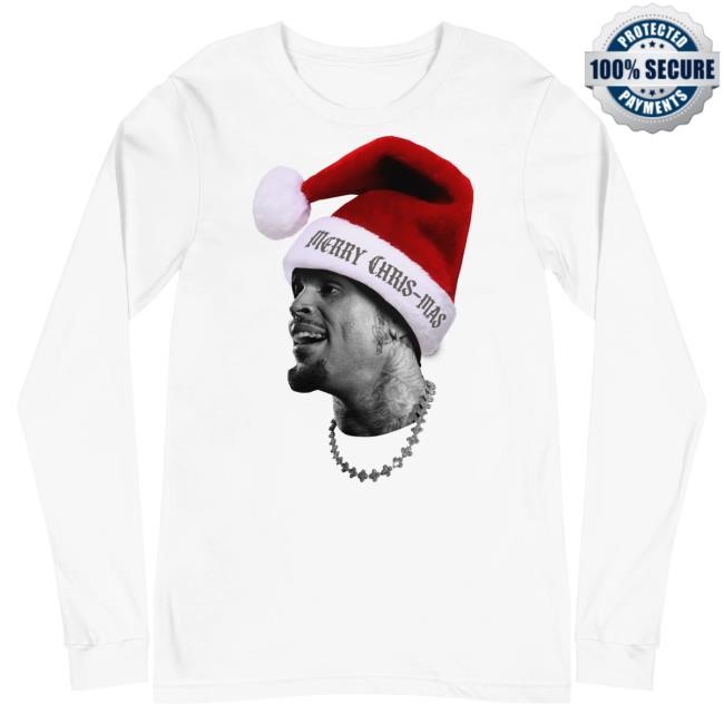 Official Chris Brown Merch Store Merry Chris-Mas Big Head Long Sleeve T-Shirts Official Chris Brown Merch Store Merry Chris-Mas Big Head Long Sleeve T-Shirt