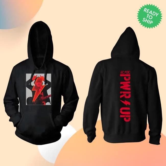 Official Ac Dc Merch Store POWER UP Angus Hero Frame Hood Ac Dc Shop Acdc Clothing