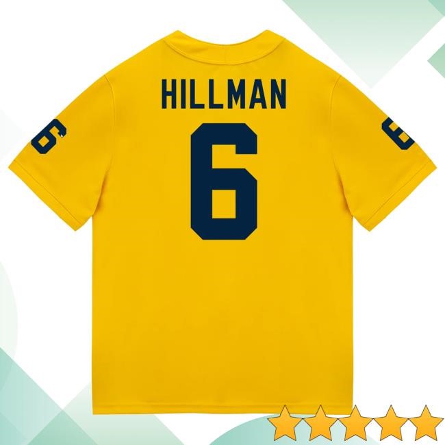 The M Den Michigan Wolverines #6 Brandyn Hillman Student Athlete Maize Football Jersey Tee